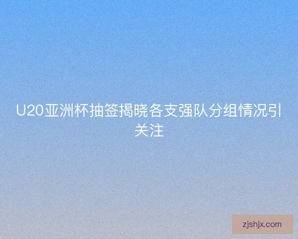U20亚洲杯抽签揭晓各支强队分组情况引关注